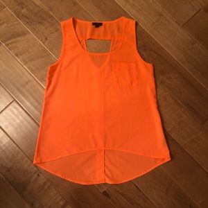 Edge Women’s Sheer Orange Tank Top Size M
